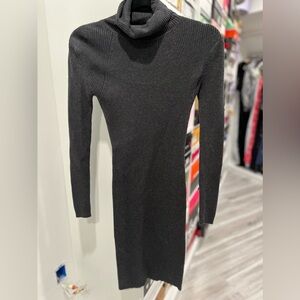 Charcoal ribbed form fitting knit dress. Size XS